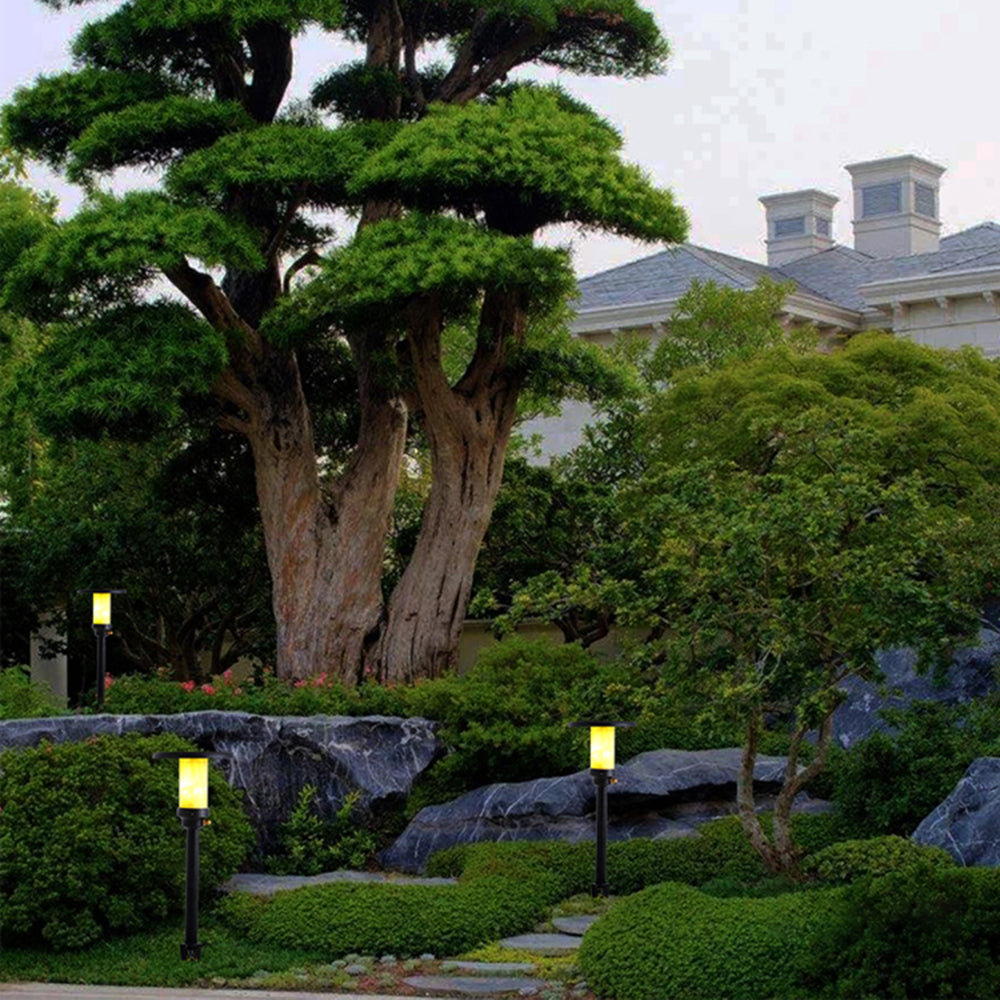 Ray Ronde Moderne Lampadaire Noir Métal/Marbre Noir Extérieur - Neutralighting