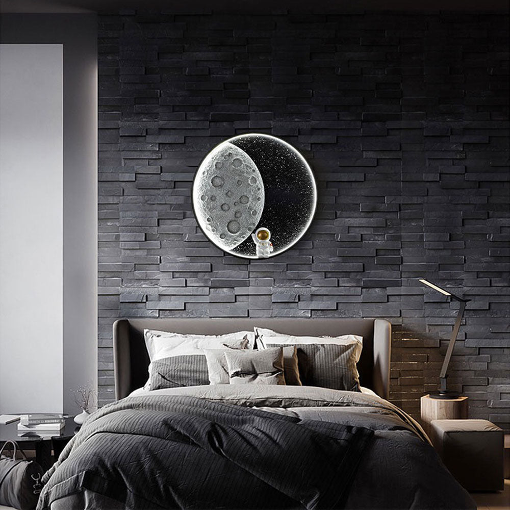 Aria Applique Murale Astronaute Rounde Lune, Métal, Chambre/Salon - Neutralighting