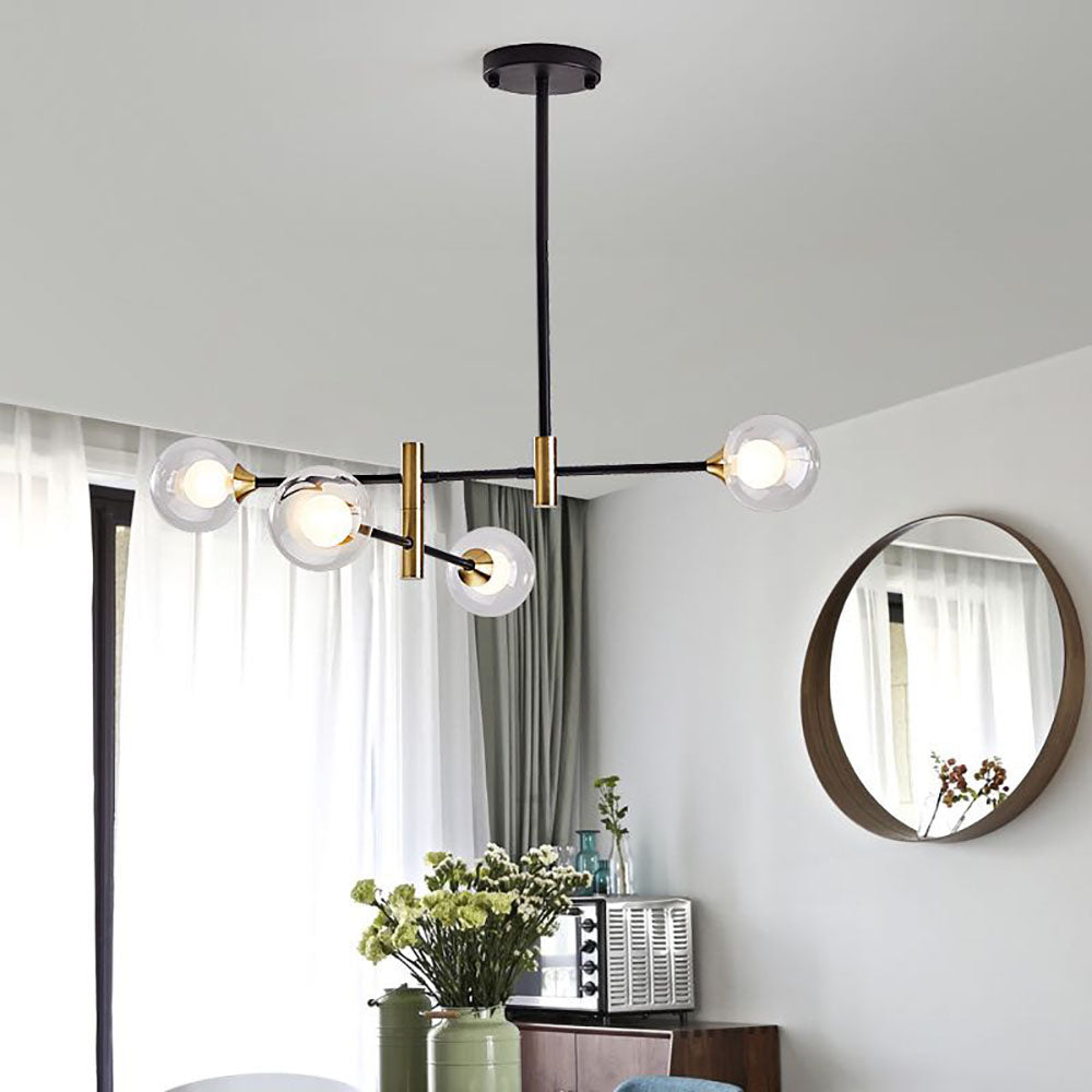 Valentina Design Italien Luminaires Suspensions Globe Moderne Métal/Verre Blanc Laiteux/Clair Chambre/Salon - Neutralighting
