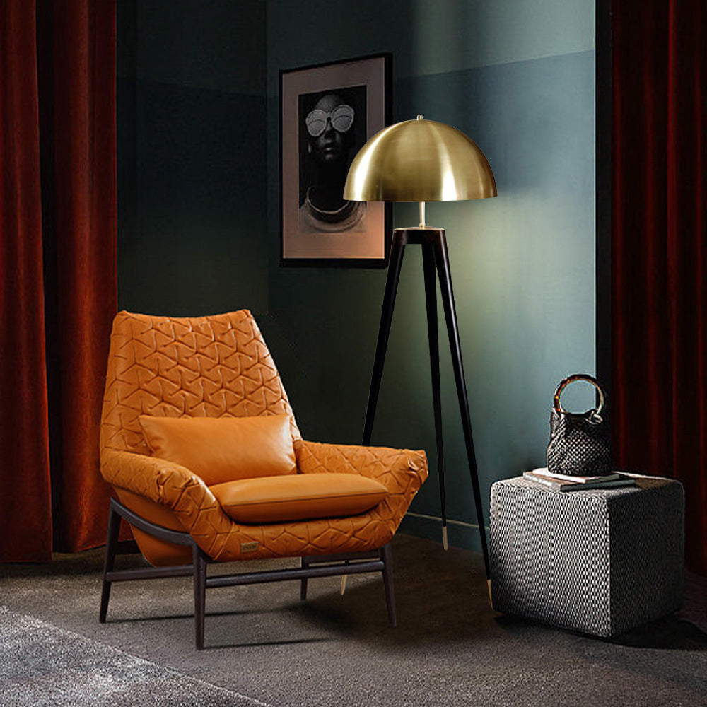 Arisha Design Lampadaire Tripode Moderne Métal Noir Or Bureau/Chambre à Coucher/Salon