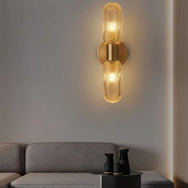 Valentina Applique Murale Luxe à Double Lumières, Métal/Verre, Or, Chambre - Neutralighting
