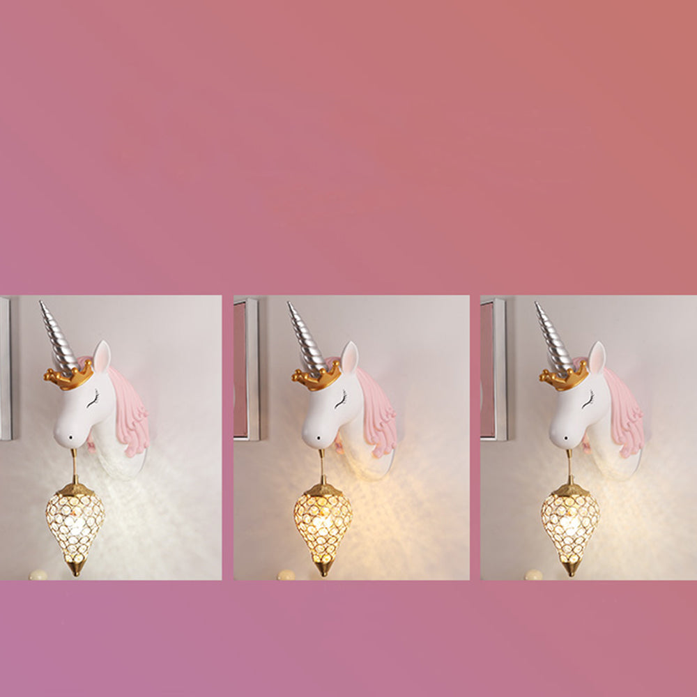 Aria Applique Murale Moderne Licorne/Fraise, Rose/Bleu, Chambre d'enfants - Neutralighting