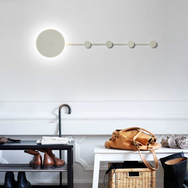 Arisha Porte-manteau Applique Murale Linéaire Moderne, Métal, Noir/Blanc, Chambre - Neutralighting