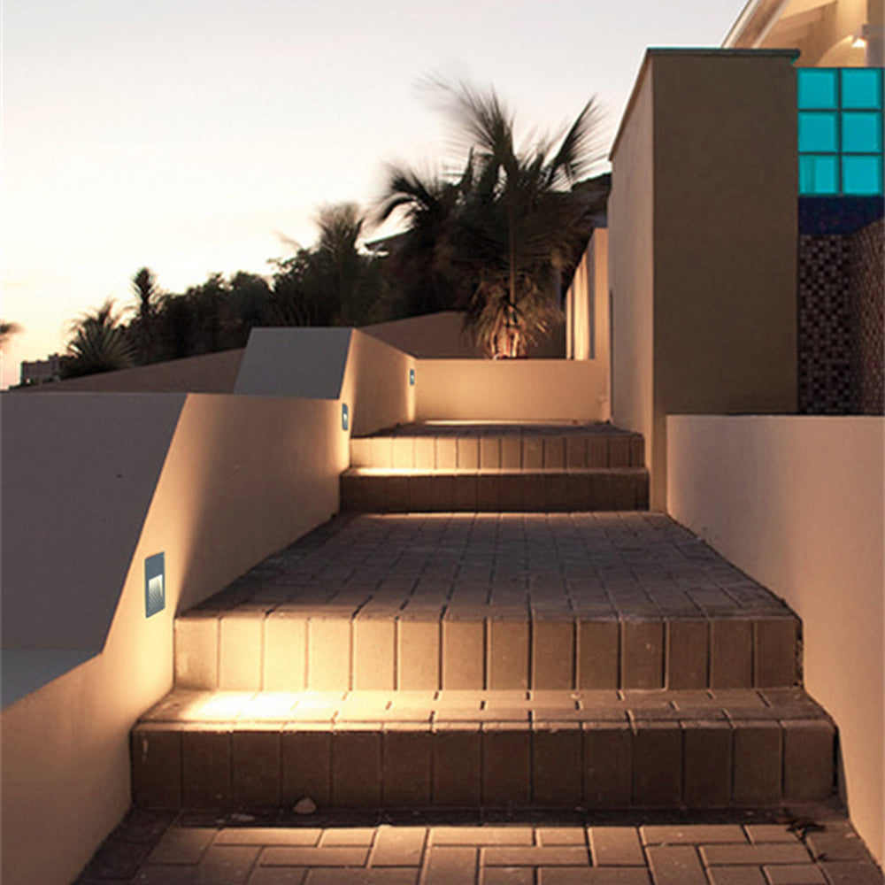 Ray Éclairage Escalier Extérieur Rectangulaire Moderne, Métal/Verre, Gris/Noir, Escalier - Neutralighting