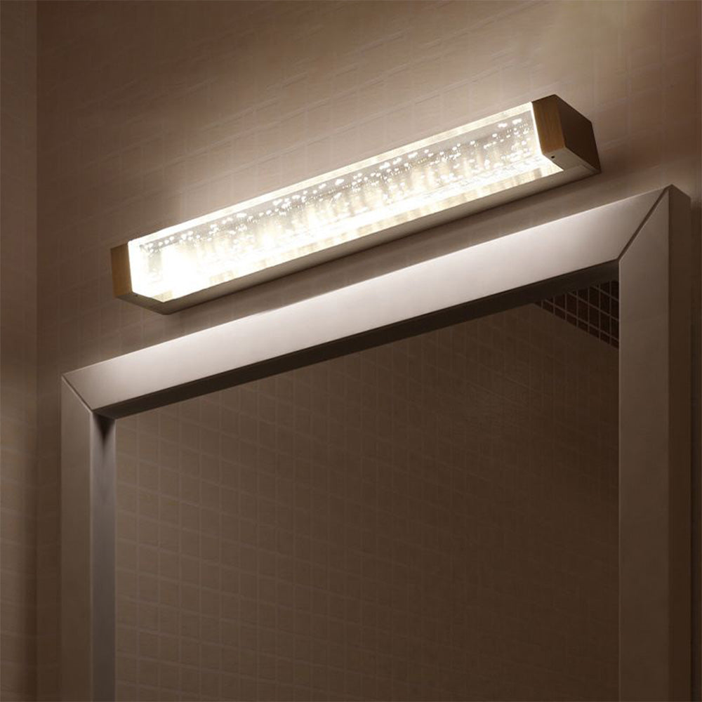 Arisha Applique Murale à Miroir Design LED Transparente Rectangulaire Moderne Métal Cristal Blanc Salle de Bain - Neutralighting