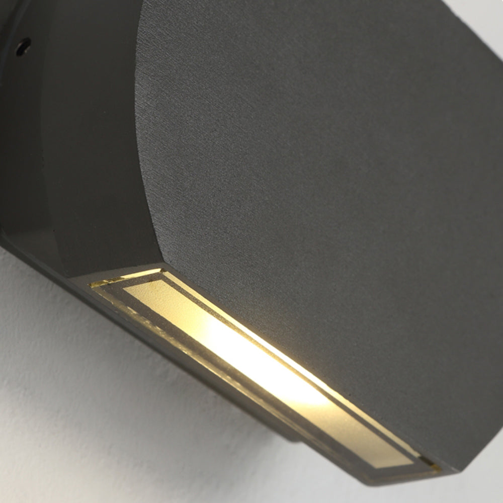 Ray Géométrique LED Applique Murale Noir Gris Métal Verre Cour - Neutralighting
