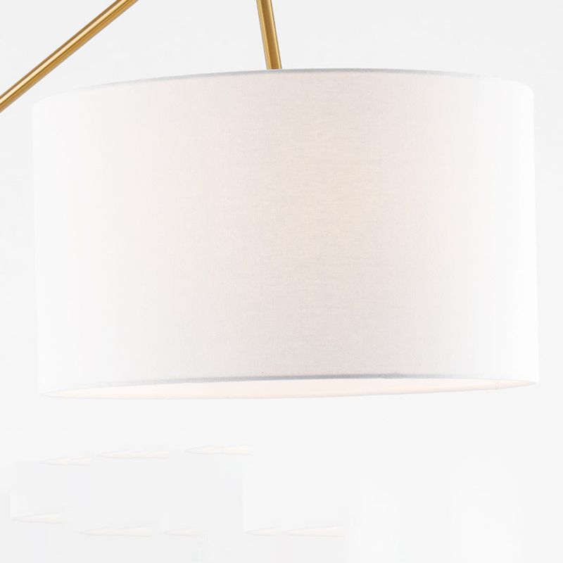 Tiffany Lampadaire Cylindre Moderne Métal/Tissu Blanc Salon/Chambre à Coucher Grande