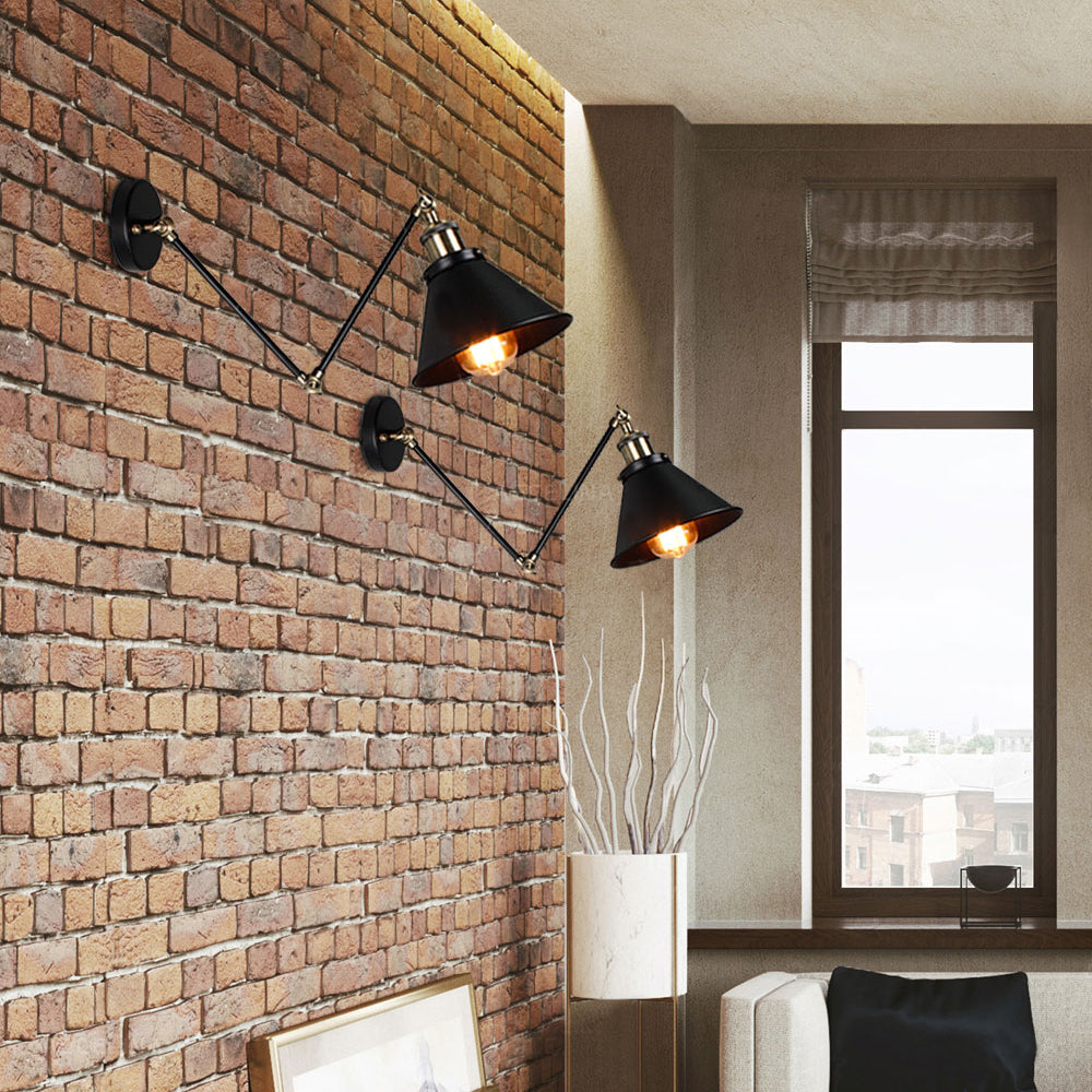 Epoch Applique Murale Cône Vintage, Industrielle, Métal, Noir, Salon - Neutralighting