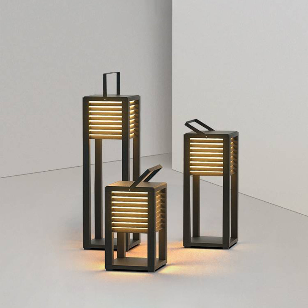 Ray Moderne LED Lampadaire Noir Métal/Acrylique Extérieur Cour - Neutralighting