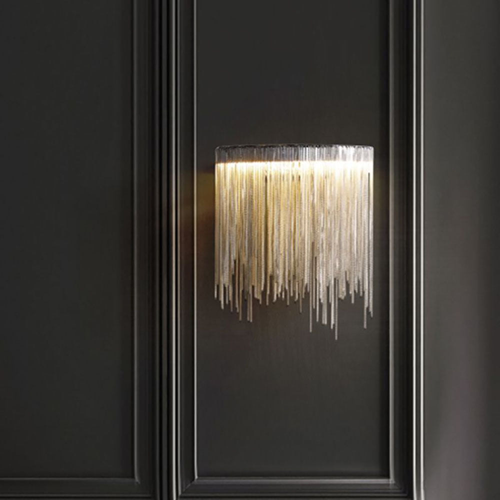 Arisha Applique Murale des Chaines à Franges Moderne Métal Argent Chambre à Coucher/Salon - Neutralighting