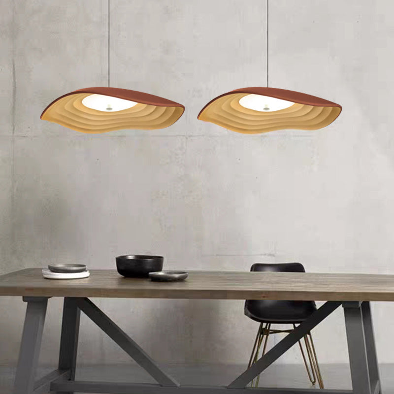 Arisha Suspension Ronde Nordique, Résine, Blanc/Orange/Noir, Salle à Manger/Cuisine - Neutralighting