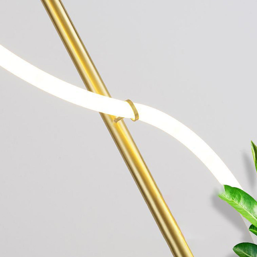 Arisha Design Lampadaire Linéaire Minimaliste Cuivre Blanc Or Salon