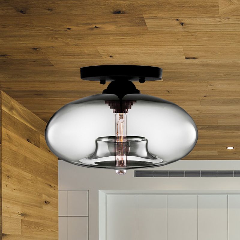 Arisha Oval Industriel LED Plafonnier Rouge/Marron/Ambre/Bleu Métal/Verre Salon - Neutralighting