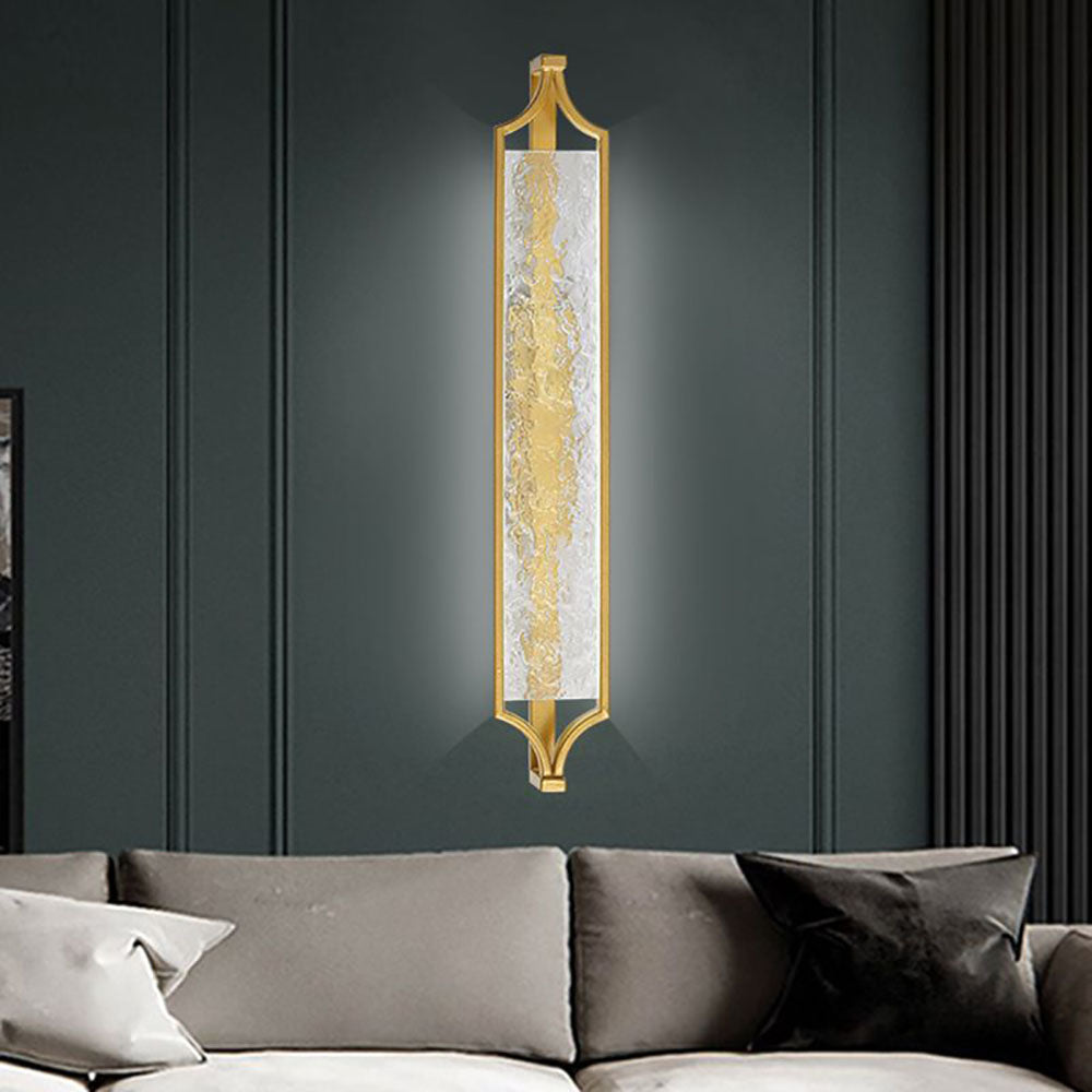 Arisha Design LED Applique Murale Salle de Bain Rectangulaire Moderne Métal/Acrylique Or Chambre à coucher - Neutralighting
