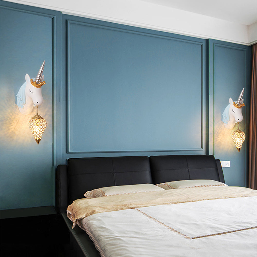 Aria Applique Murale Moderne Licorne/Fraise, Rose/Bleu, Chambre d'enfants - Neutralighting