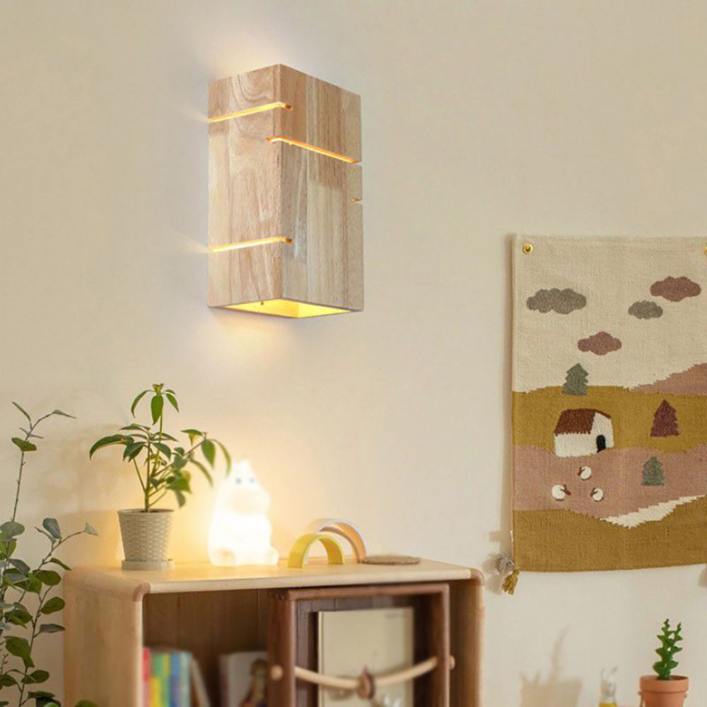 Muto Applique Murale Rectangulaire Moderne Simple LED Bois Brut Chambre à Coucher/Salon - Neutralighting
