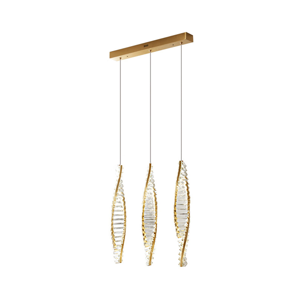 Kristy Suspension Carrée Moderne, Métal/Cristal, Noir/Or, Chambre à Coucher/Bar
