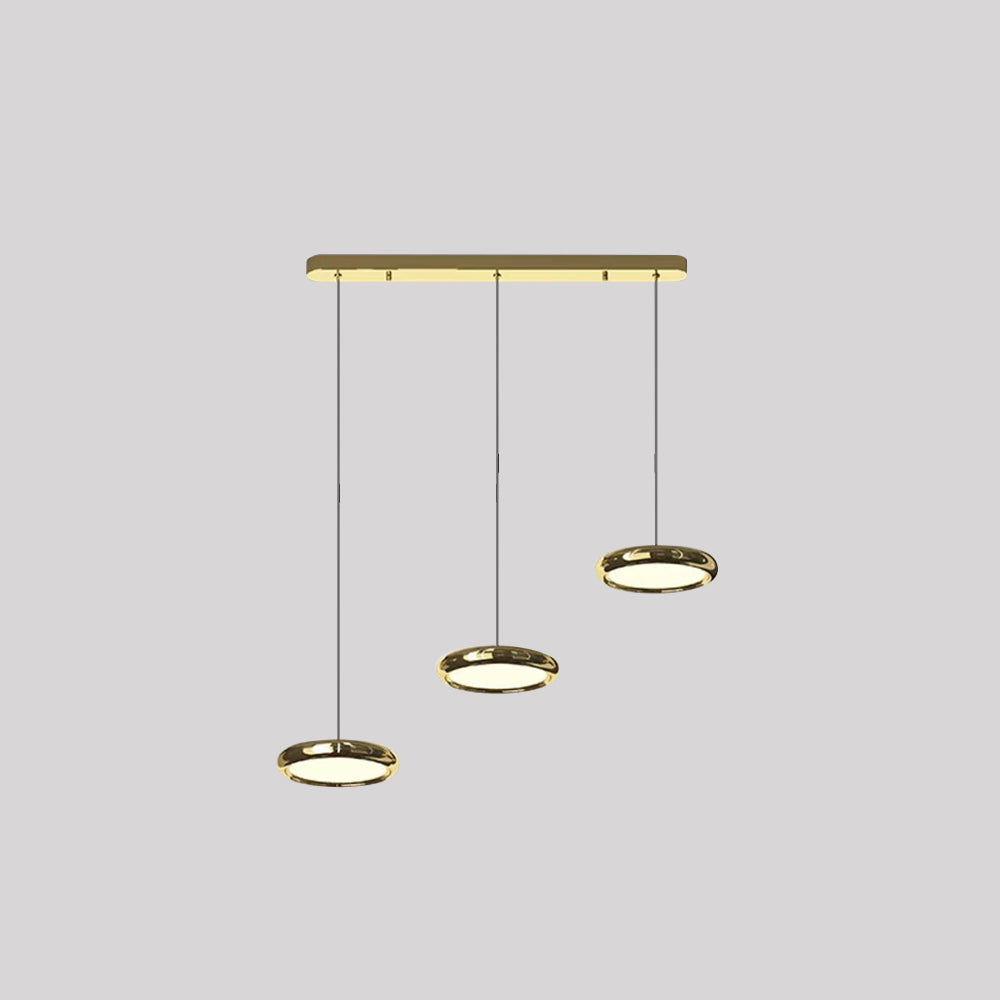 Arisha Suspension Ronde Moderne, Métal/Acrylique, Argent/Or/Rose Rouge, Salon
