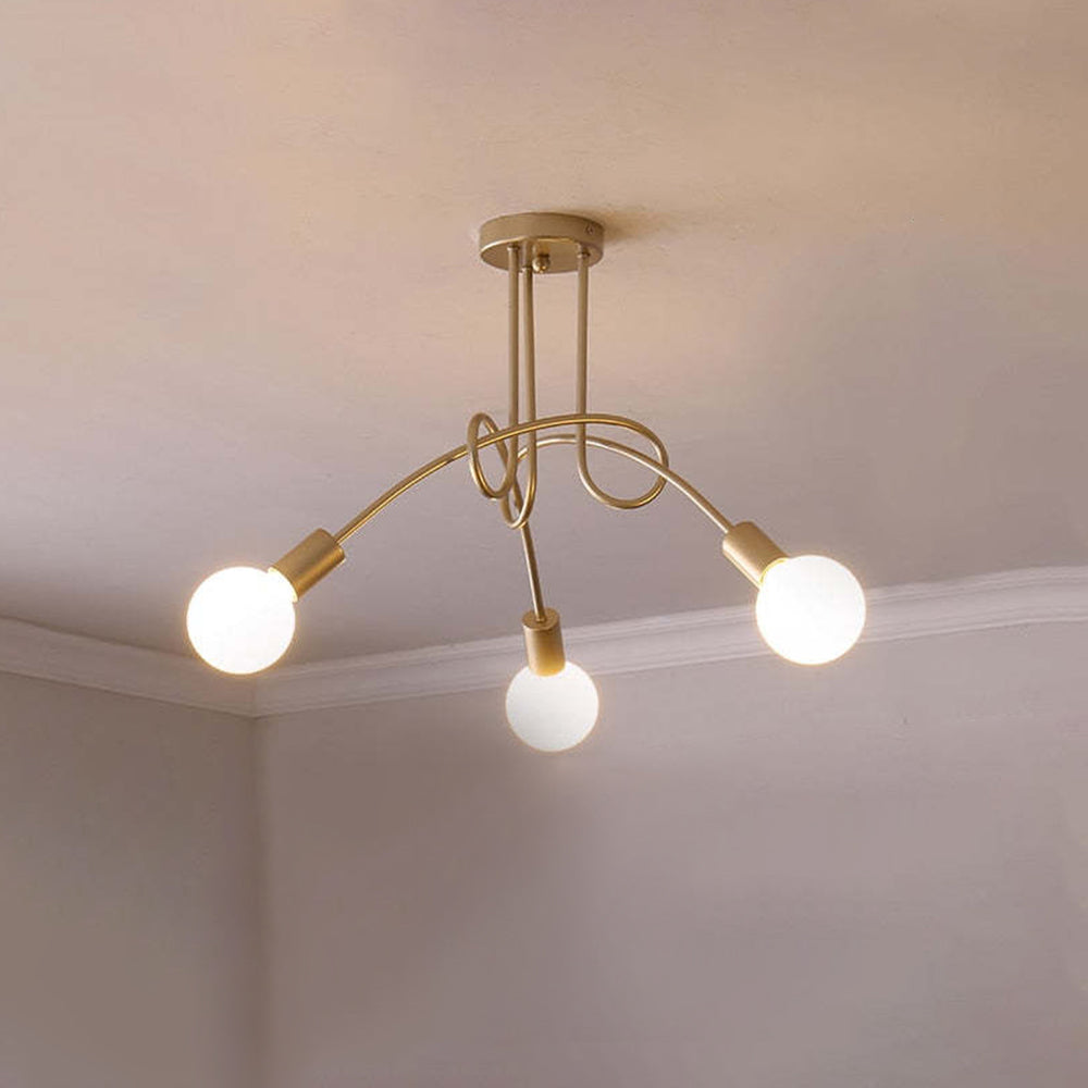 Valentina Lustre Linéaire/Bulle Moderne, Métal, Noir/Blanc/Or, Salon - Neutralighting