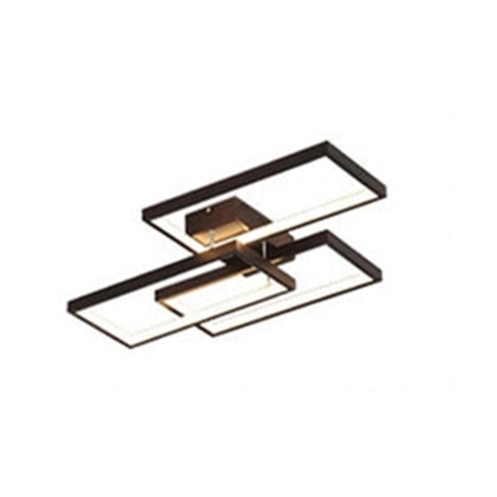 Arisha Plafonnier Carré/Rectangle/Rond Moderne, Métal/Acrylique, Noir/Blanc, Salon - Neutralighting