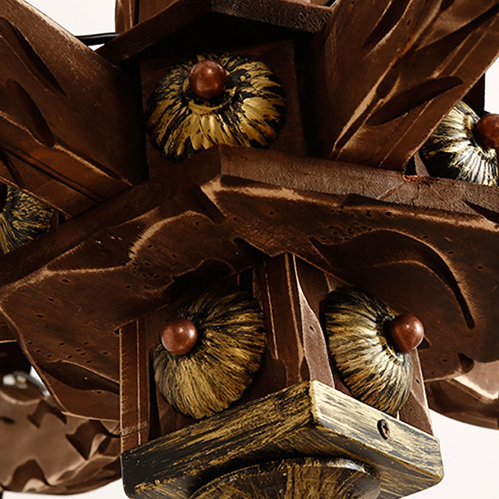 Epoch Lustre Vintage, Metal/Bois, Marron, Salon