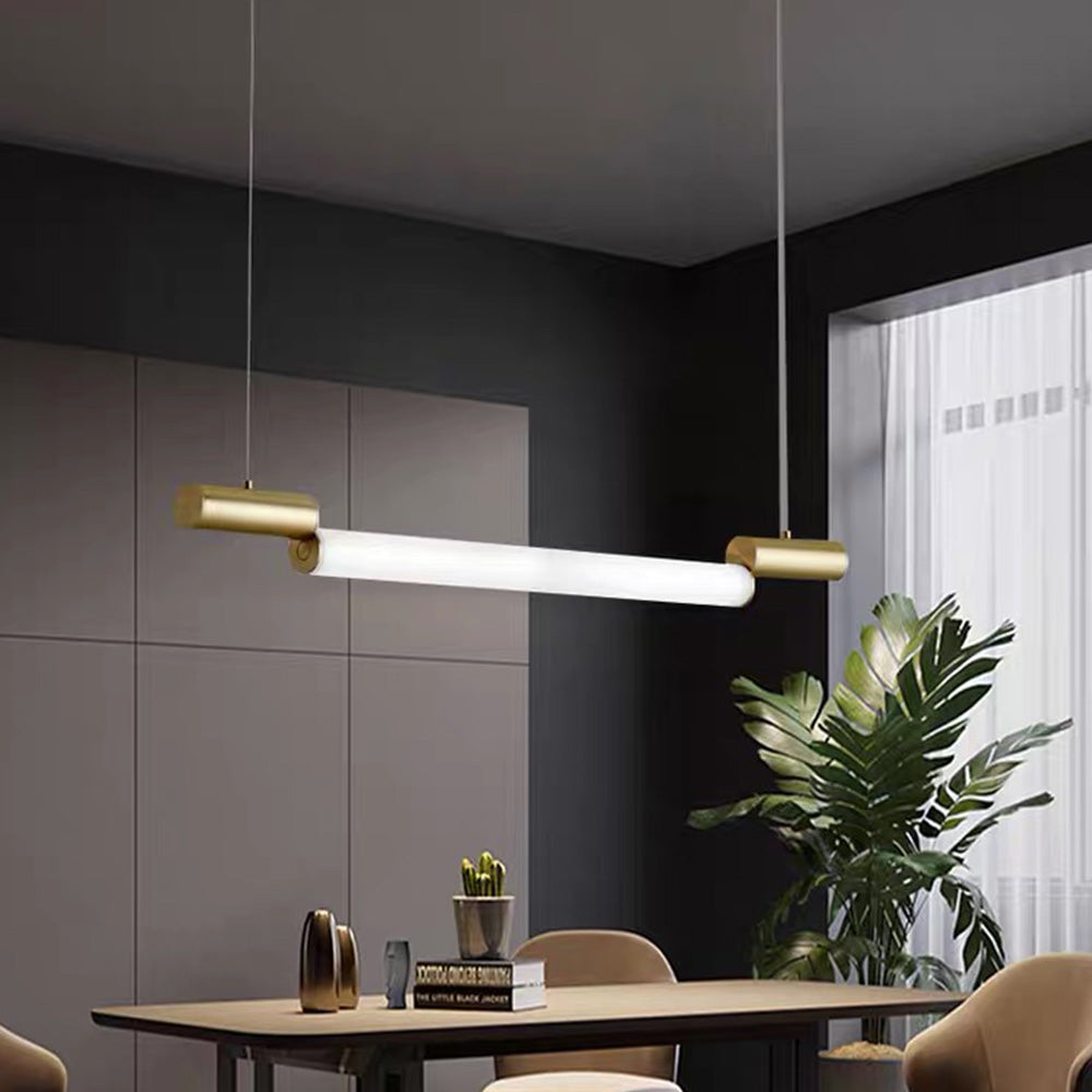 Ray Suspension Linéaire Minimaliste, Aluminium/PVC, Or, Salon - Neutralighting