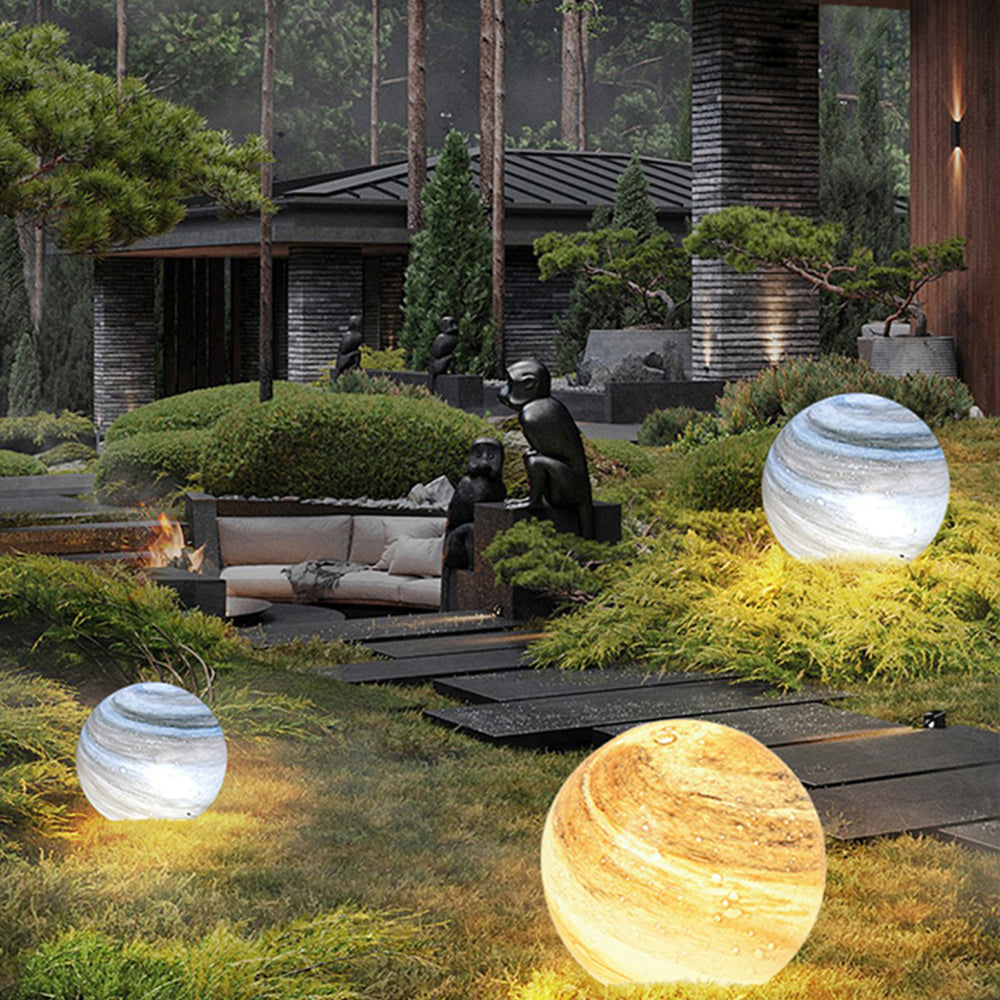 Myrah Lampadaire Boule Moderne Bleu/Curry de Lait Jardin - Neutralighting
