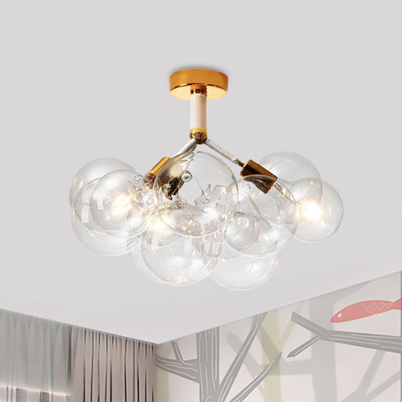 Valentina Moderne LED Plafonnier Doré/Chromé Verre Salle à manger - Neutralighting