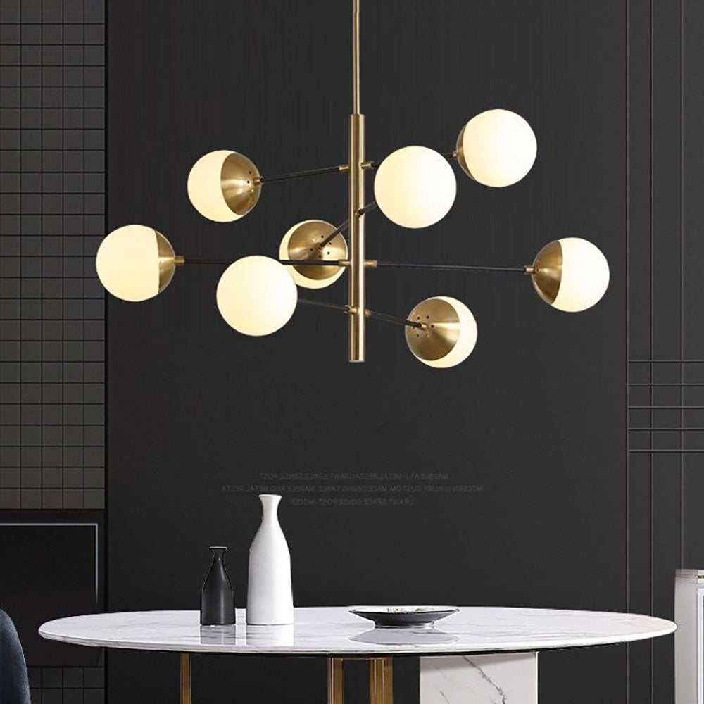 Valentina Globe LED Suspension Or Métal Verre Salon Chambre à Coucher - Neutralighting