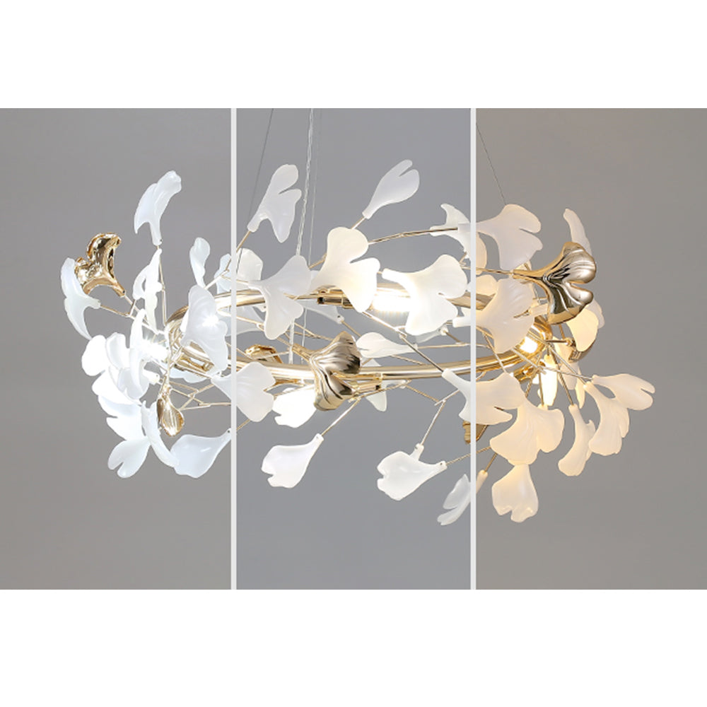 Jarn Suspension Feuille/Multi Moderne Métal/Céramique Doré/Blanc Salon - Neutralighting