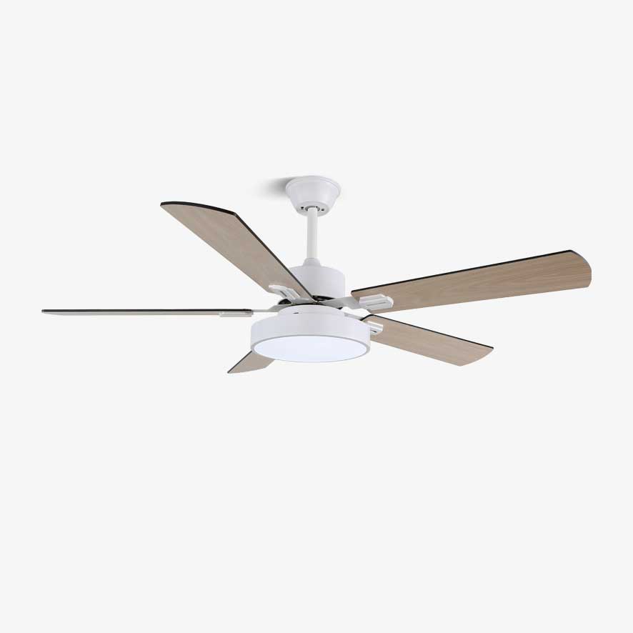 Ventilateur de plafond Aerilux moderne en bois, vue de face