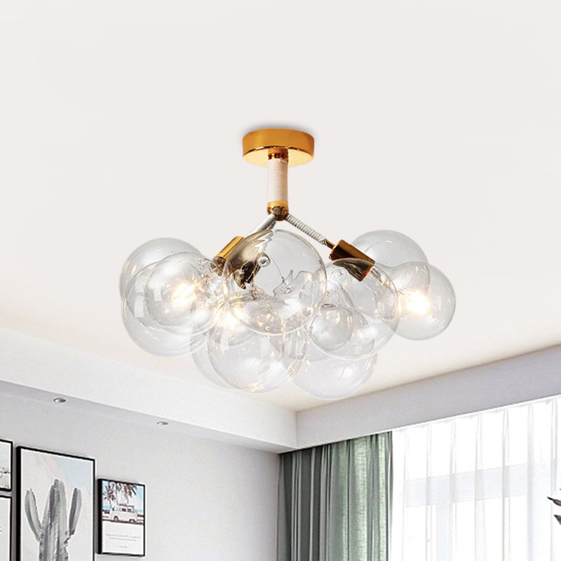 Valentina Moderne LED Plafonnier Doré/Chromé Verre Salle à manger - Neutralighting