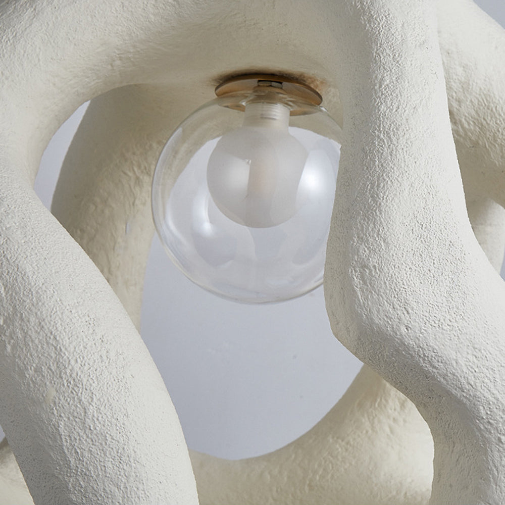 Avi Suspension Globe Moderne, Métal/Résine, Blanc/Noir, Bar/Salle de Séjour - Neutralighting