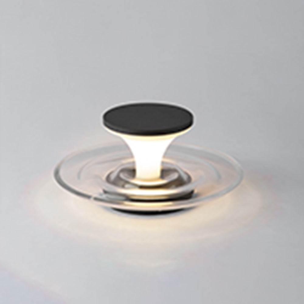 Ray Lampe Extérieure au Sol Rond Simple, Métal/Acrylique, Noir, Jardin - Neutralighting