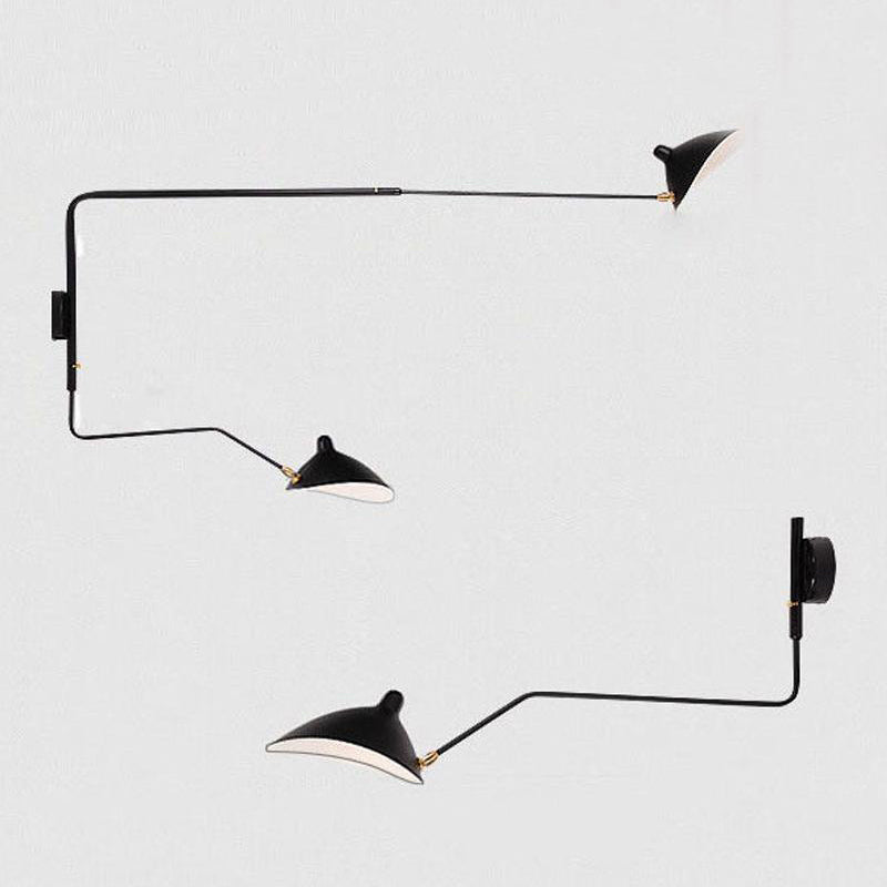 Arisha Simple LED Applique Murale Linéaire Industrielle 1/2 Lumières Métal Noir Salon/Chambre à Coucher - Neutralighting