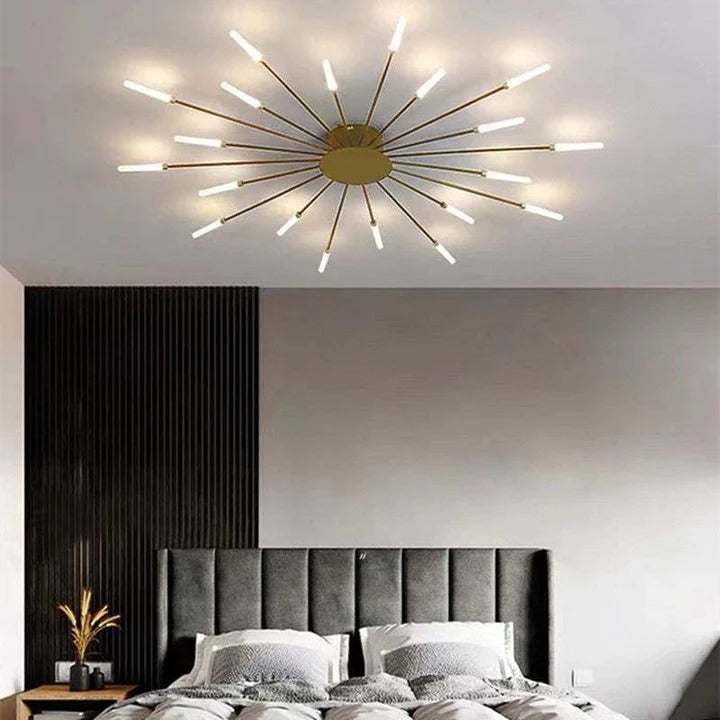 Wesley Plafonnier Fireworks Design Artistique Noir/Doré - Neutralighting