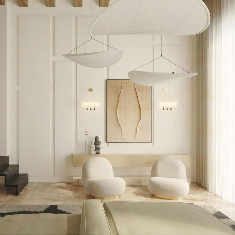 Nixie Suspension Géométrique Moderne Soie Blanc Salon - Neutralighting