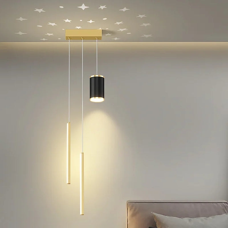 Arisha Luminaires Suspension à Projection de Lune étoile Or/Noir Métal Chambre à coucher/Bar - Neutralighting