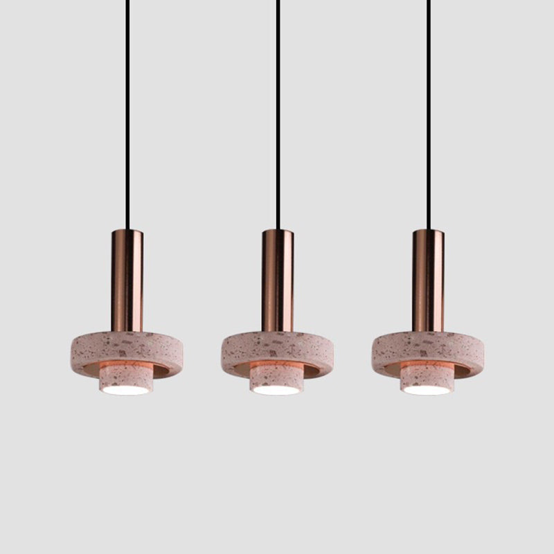 Aelith Suspension Cylindre Moderne Métal/Pierre Salle à Manger