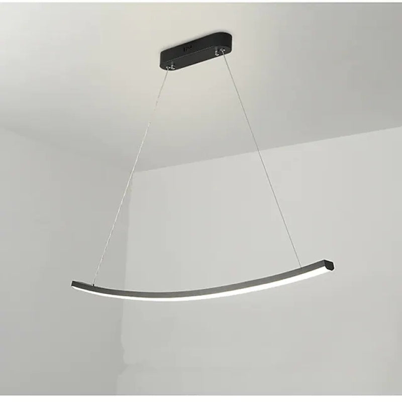Arisha Suspension Linéaire Minimaliste, Aluminium/Gel de silice, Noir, Salon - Neutralighting