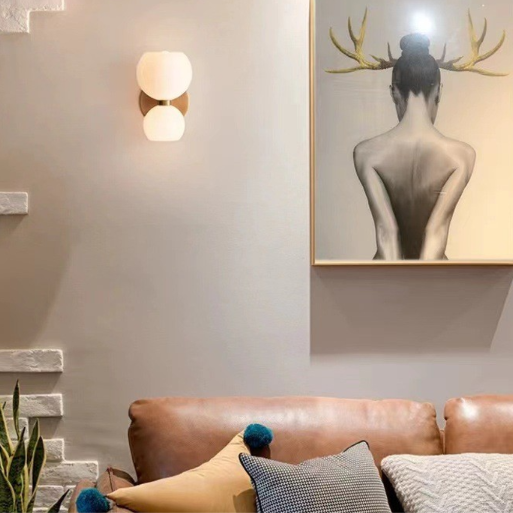 Valentina Moderne Sablier LED Applique Murale Métal/Verre Blanc Salle de séjour