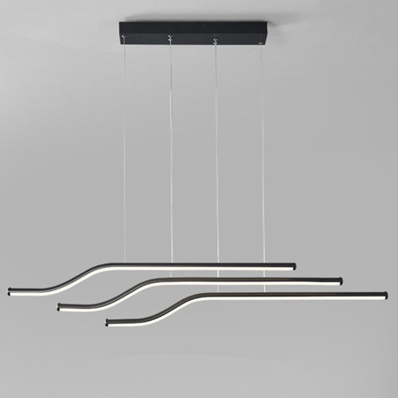 Arisha Lustre Linéaire Minimaliste, Metal/Gel de silice, Noir/Blanc, Chambre - Neutralighting