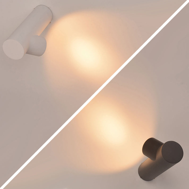 Ray Applique Murale Cylindrique Moderne, Métal/Verre, Blanc/Noir, Extérieur - Neutralighting