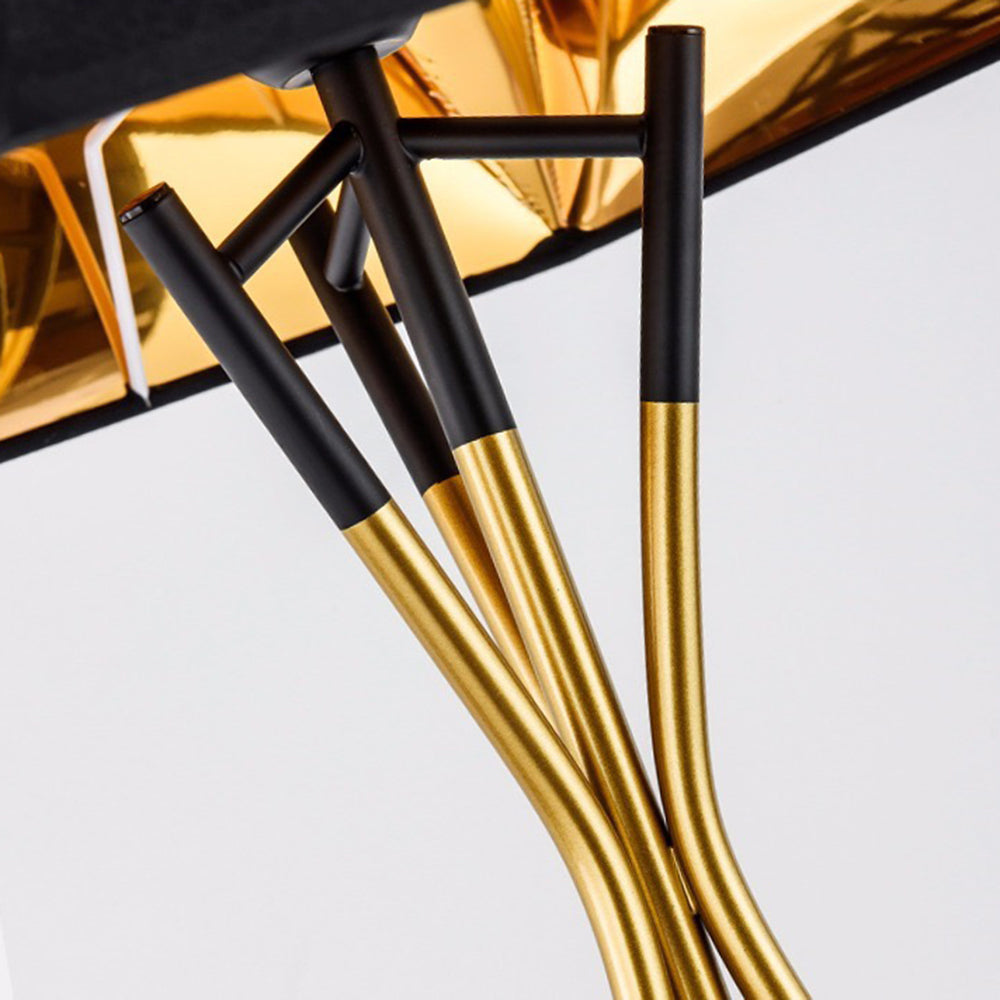 Mira Lampadaire Dôme Moderne, Métal/Tissu, Noir, Chambre