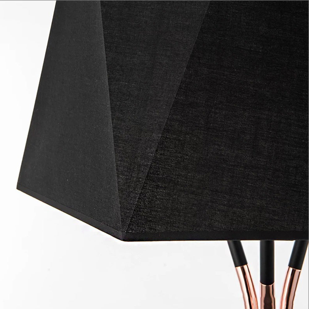 Mira Lampadaire Dôme Moderne, Métal/Tissu, Noir, Chambre