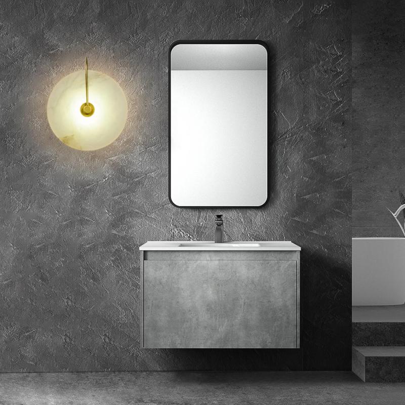 Arisha Applique Murale Ronde Moderne Nordique, Marbre, Noir/Or, Chambre à Coucher/Salon - Neutralighting