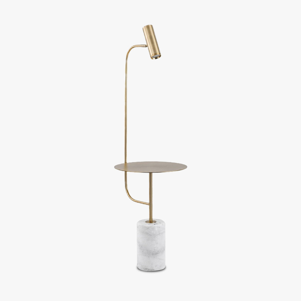 Mira Moderne Avec Tableau Lampadaire Linéaire Simple Marbre/Métal Noir/Or Salon
