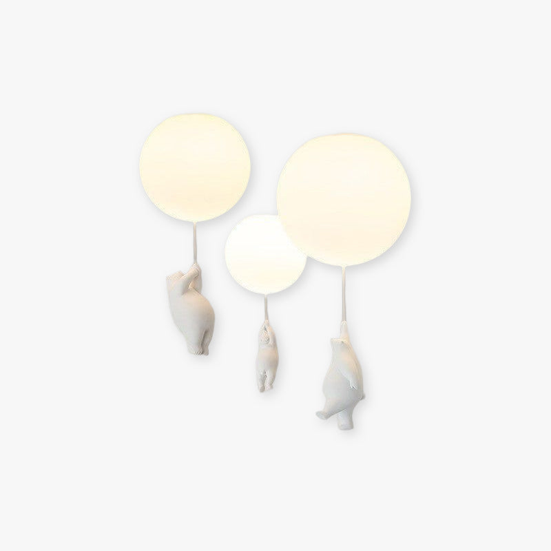 Bear Balloon Suspension/ Plafonnier Ballon Moderne Résine Chambre - Neutralighting