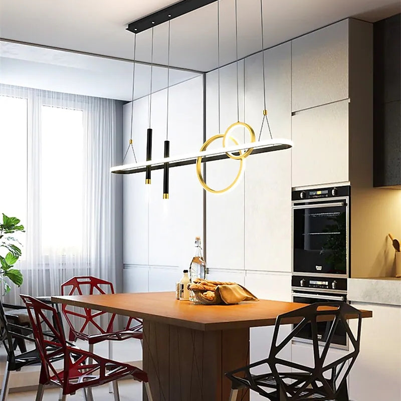 Arisha Suspension Anneau Moderne, Métal, Noir, Salon - Neutralighting