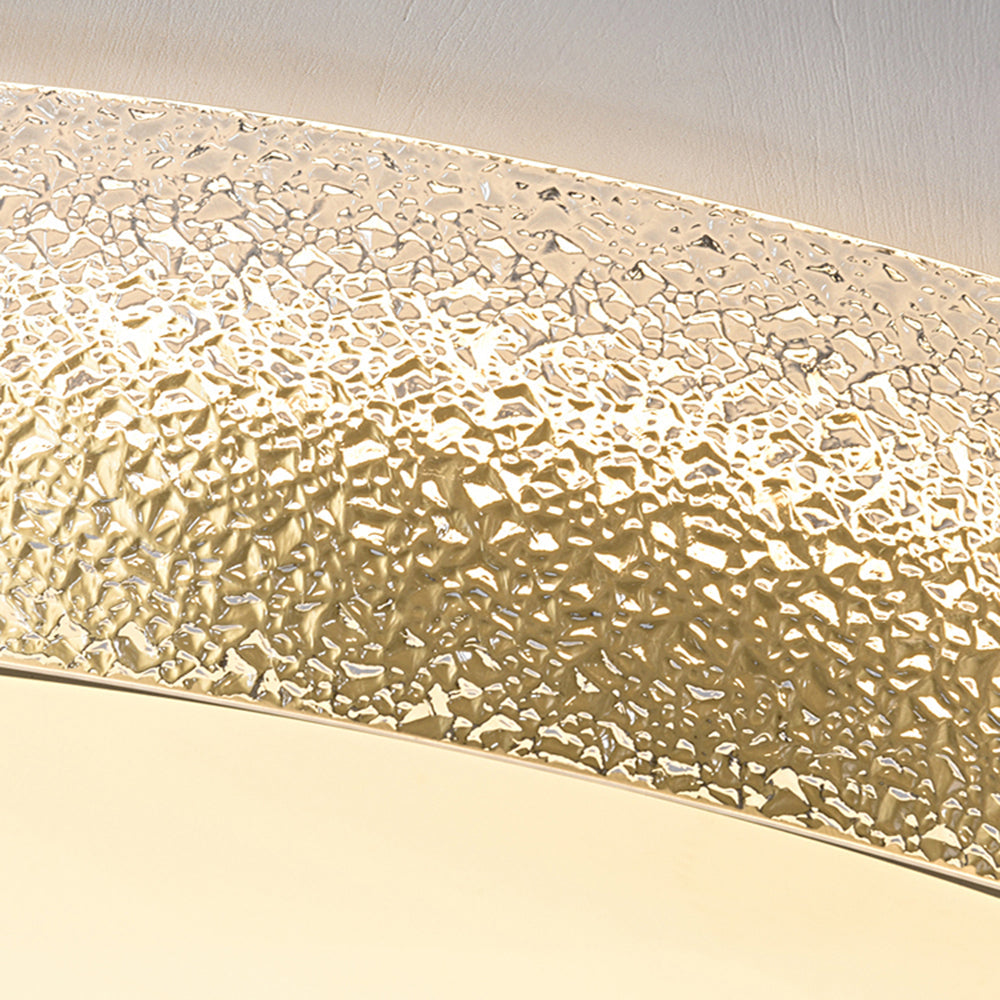 Arisha Plafonnier Rond Moderne, Cuivre/Verre, Doré, Salon